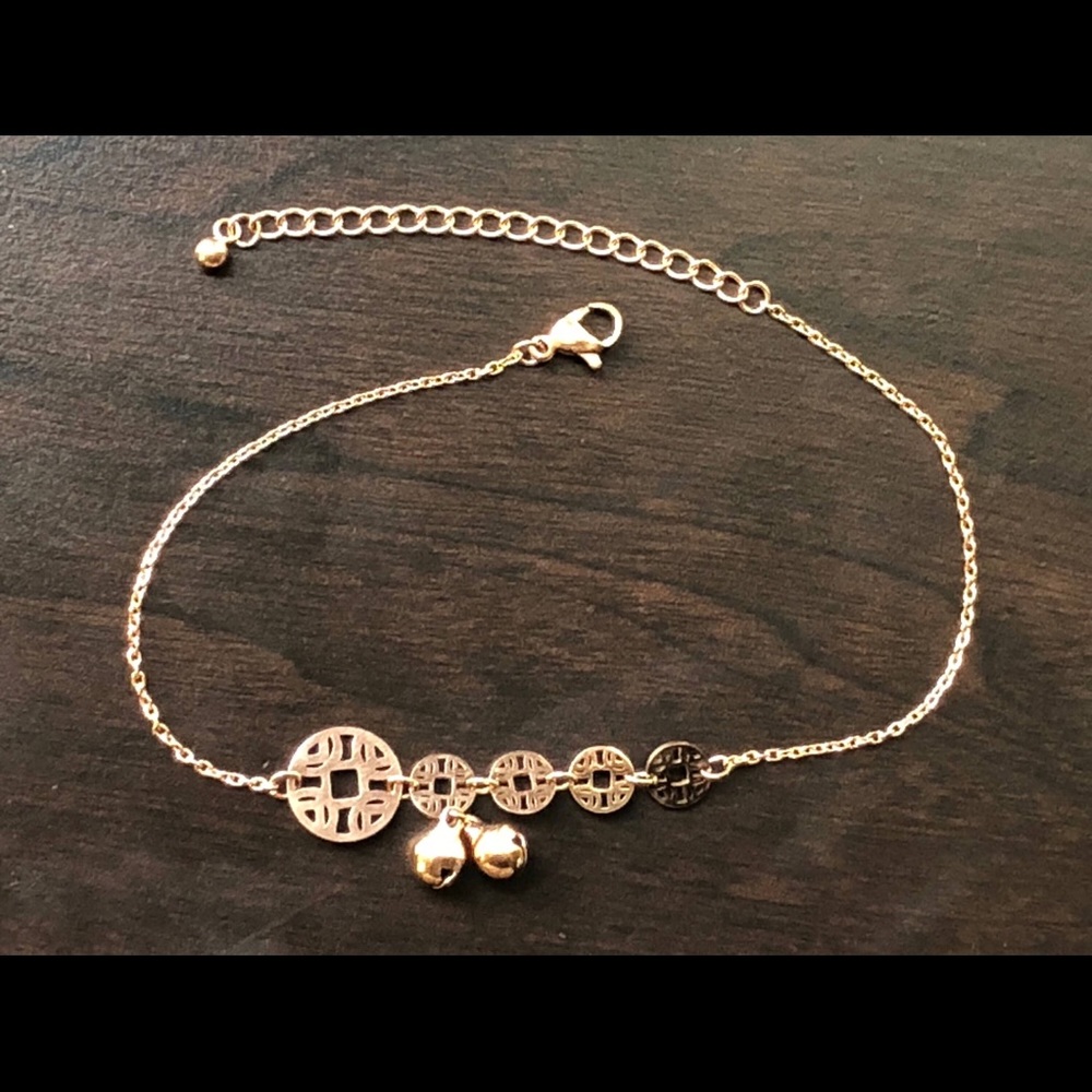 Rose Gold Bell Anklet Ankle Bracelet - Picture 2 of 2